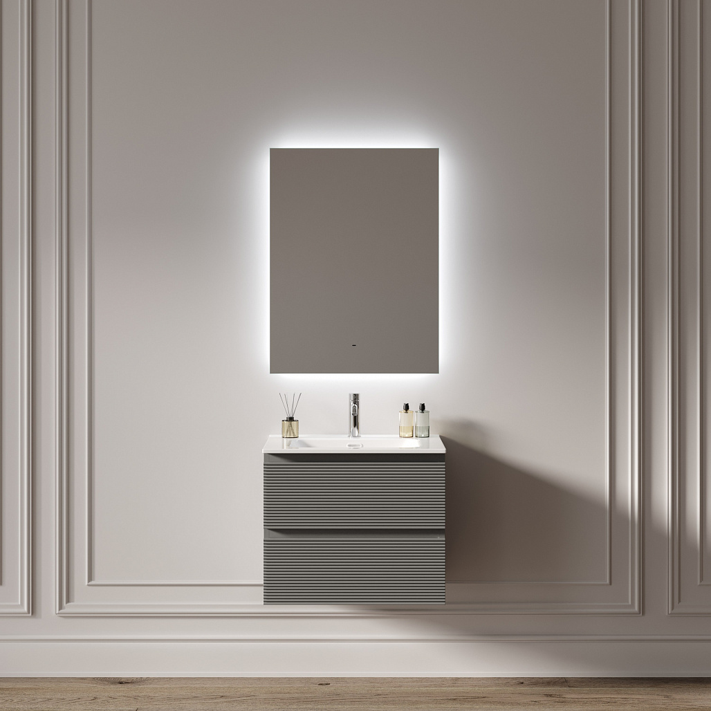 Зеркало Sancos Поле 2.0 / Square 2.0 60x80 светодиодная подсветка 2700K/4000K/5000K, управление взмахом руки, диммируемая регулировка подсветки — ЗЕР010412 — фото 6