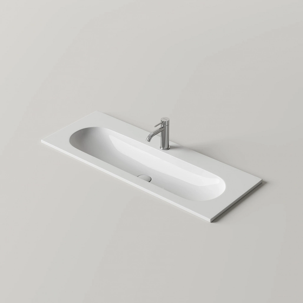 Раковина накладная Ceramicanova Калиста / Calista 101x39,5x12 без перелива, с отверстием под смеситель, прямоугольная, белый — РАК010012 — фото 5