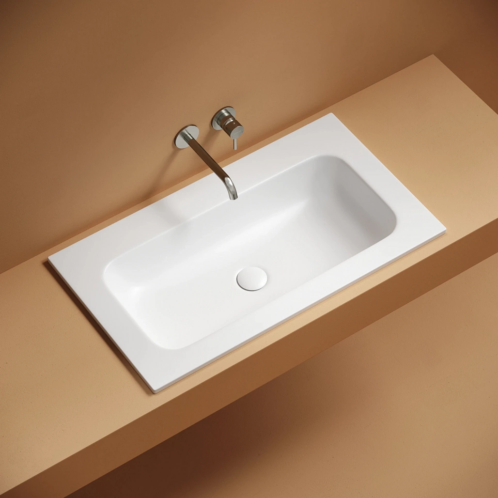 Раковина мебельная Ceramicanova Грация / Grace 81x45,7x13,7 без перелива, без отверстия под смеситель, прямоугольная, белый матовый — РАК010005 — фото 4
