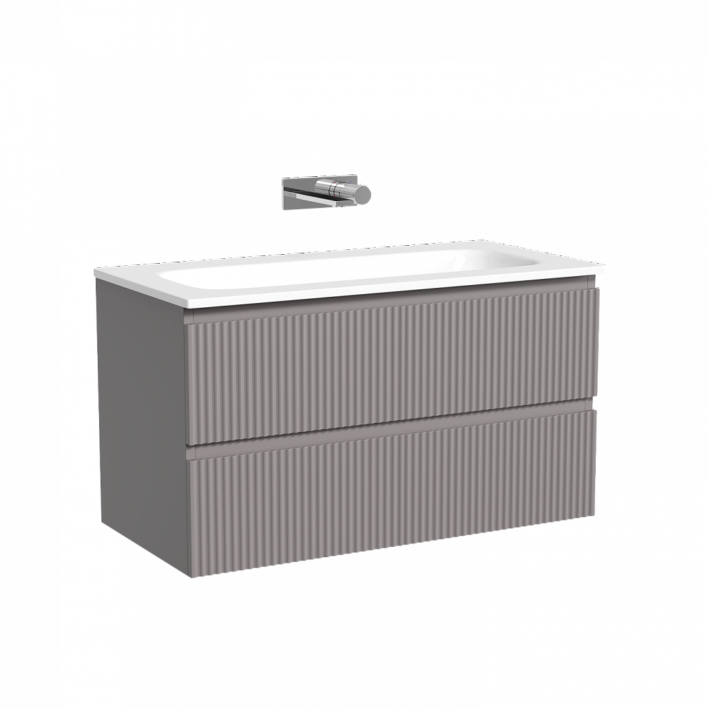 Тумба под раковину Sancos Сноб Р / Snob R 89x44,5x50 подвесная, два ящика, пыльная роза / doha soft — МЕБ009237 — фото 1
