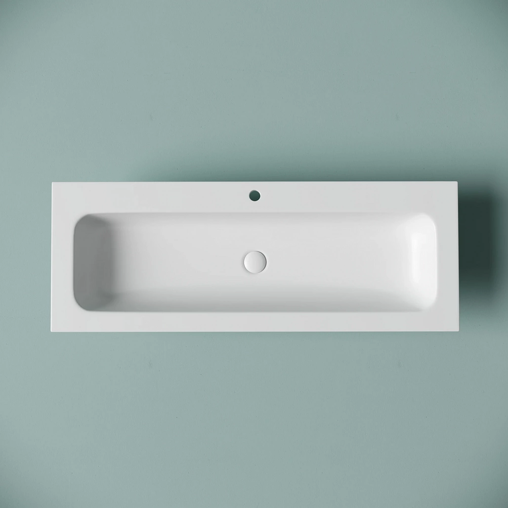 Раковина мебельная Ceramicanova Грация / Grace 121x45,7x13,7 без перелива, с отверстием под смеситель, прямоугольная, белый матовый — РАК010007 — фото 3