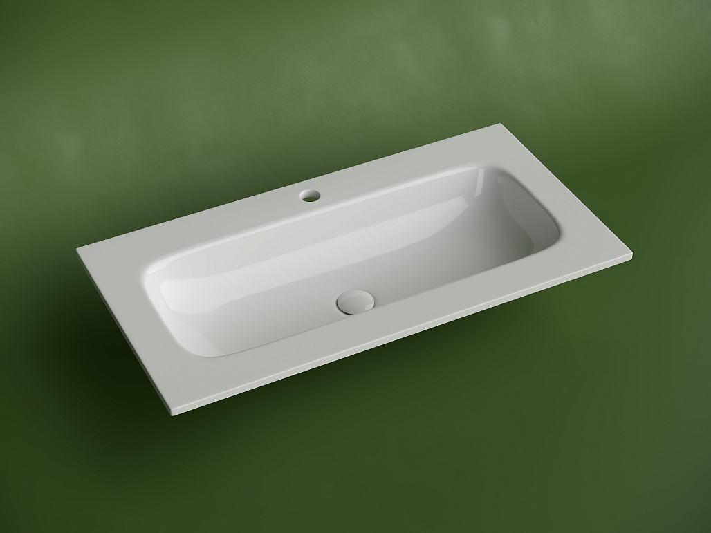 Раковина мебельная Ceramicanova Грация / Grace 91x45,7x13,7 без перелива, с отверстием под смеситель, прямоугольная, белый — РАК010088 — фото 2