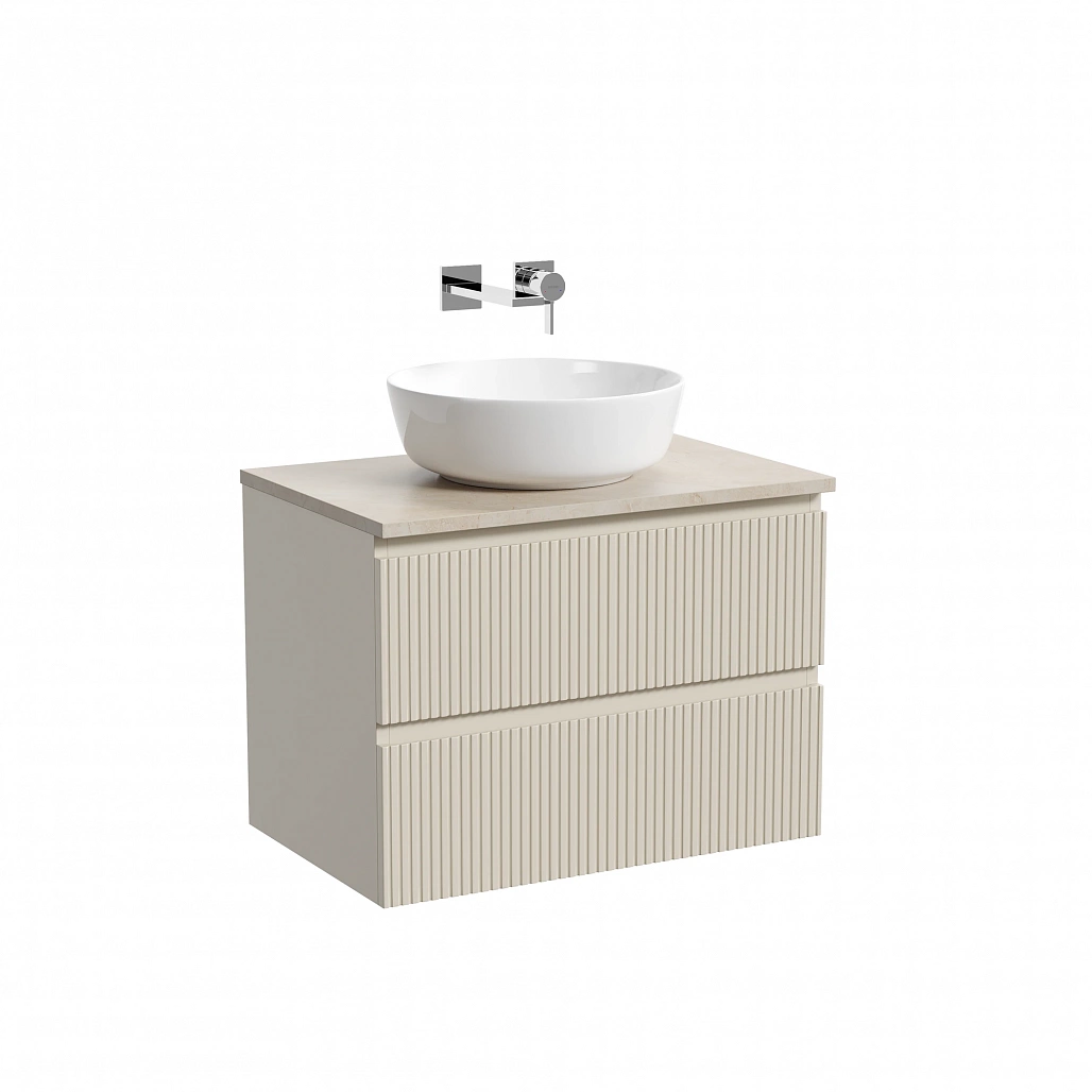 Тумба под столешницу Sancos Сноб T / Snob T 69x44,5x50 подвесная, бежевый матовый / beige soft, столешница без отверстия под смеситель, креман / kreman — МЕБ009917 — фото 1