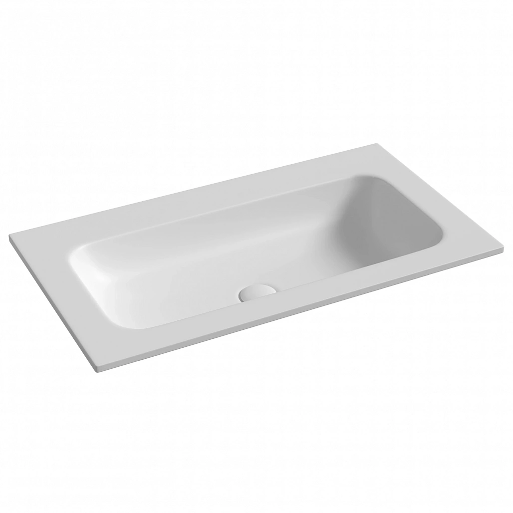 Раковина мебельная Ceramicanova Грация / Grace 81x45,7x13,7 без перелива, без отверстия под смеситель, прямоугольная, белый матовый