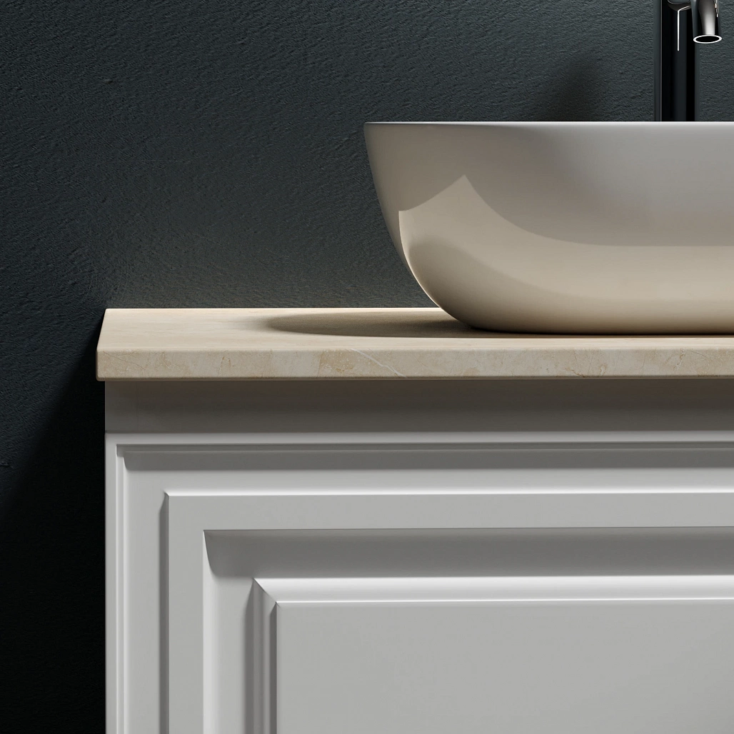 Тумба под столешницу Sancos Самая / Very 79x44,5x40,6 подвесная, белый матовый / bianco, столешница с отверстием под смеситель, креман / kreman — МЕБ009976 — фото 10